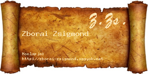 Zborai Zsigmond névjegykártya